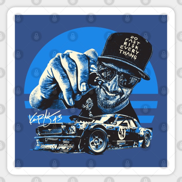 Ken Block blue Sticker by Bingung Mikir Nama Design